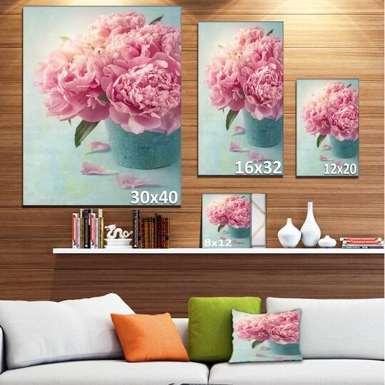 Designart - Pink Peony Flowers in Vase